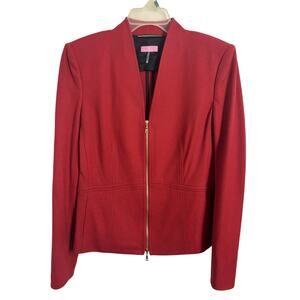 Baslar Red 100% Wool Blazer Jacket Size Medium UK 38 Quiet Luxury Designer